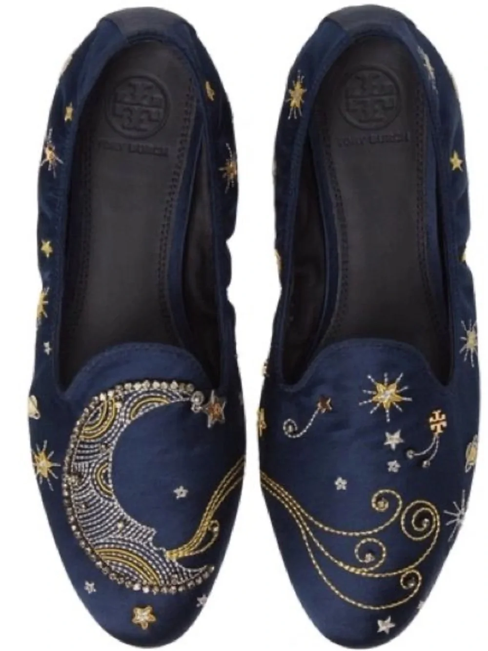 Tory Burch Olympia Perfect Navy Satin Loafer - Size 9.5 - NIB